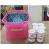 Image 1 : Pink Tote + cans of Stucco Pigment - Salmon