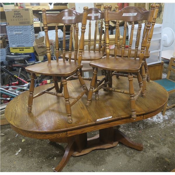 Dining Table Set (4 chairs + Table w/ Leaf's) (6' x 42" x 30"H)