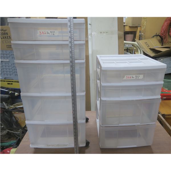2 x Plastic Storage Shelf Units
