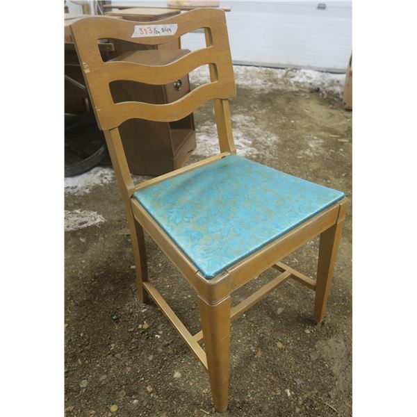 Wooden Chair (Blue seat)