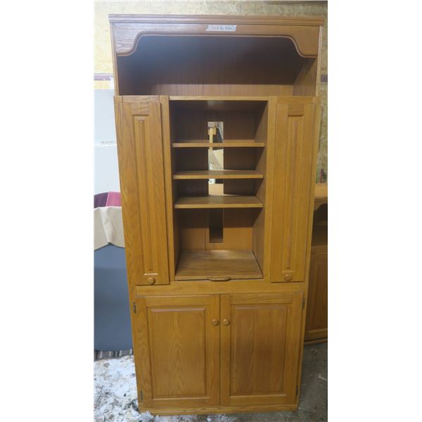 Wooden Entertainment Unit Shelf (38" x 18" x 7'H)