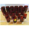 Image 1 : Set of Red Stemmed Glasses