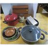 Image 1 : Kitchen Lot - (Pots, Paper Dispenser, Coffee Grinder)