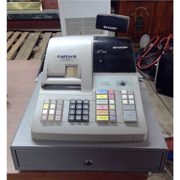 Sharp cash register model ER-A320 c/w drawer no key untested