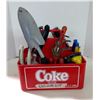Image 1 : Coke 6x1L Plastic Crate w/ Lot of Gardening Tools