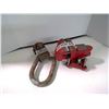 Image 1 : Small Red Bench Vise, Piece of Weathered Lifting Hardware