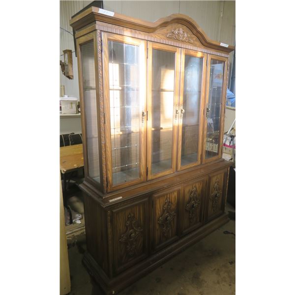 China Cabinet - (64" x 18" x 79.5"H) - 2 parts