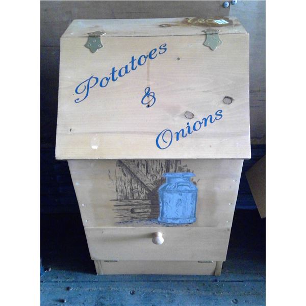 Wooden Potato/Onion Bin 28" High
