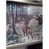 Image 2 : Elk/Wilderness Fabric Print - Framed 28x70"