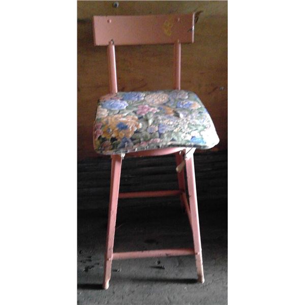 Vintage Pink Steel High Chair