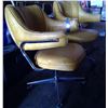 Image 2 : 2 Vintage Yellow Leather Rolling Chairs
