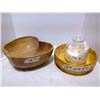 Image 1 : 3pc. - 2 Wooden Bowls, Cotton Ball Jar