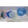 Image 4 : Assorted plastic containers and lids, strainer, measuring cup
