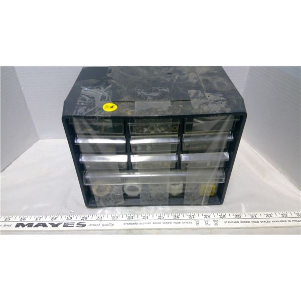 10 drawer hardware unit c/w misc. hardware
