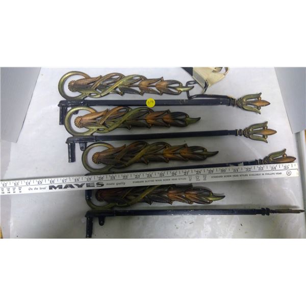 Antique metal drape hangers