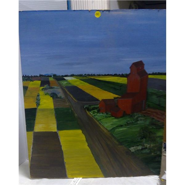 3 paintings approx. 20"x24", 2 with frames