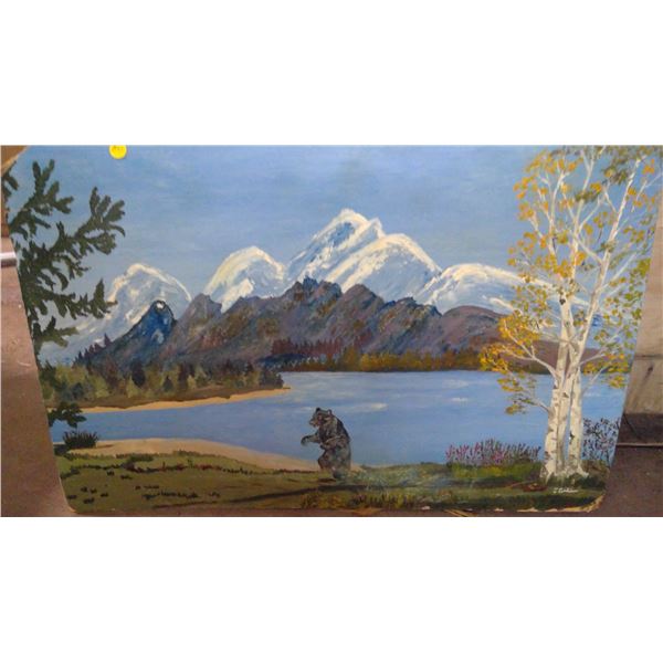 2 paintings approx. 27"x20", 1 with frame