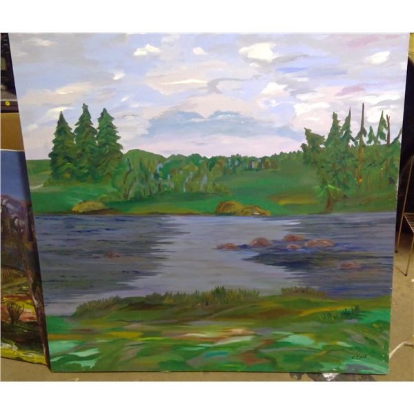 3 paintings, 2-48"48", 1-38"x31"