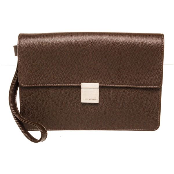 Louis Vuitton Brown Epi Leather Selenga Pouch Bag