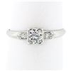 Image 1 : Antique Art Deco Platinum 0.46 ctw Old European VS Diamond Engagement Promise Ri