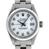 Image 2 : Rolex Ladies Stainless Steel White Diamond 26MM Oyster Band Datejust