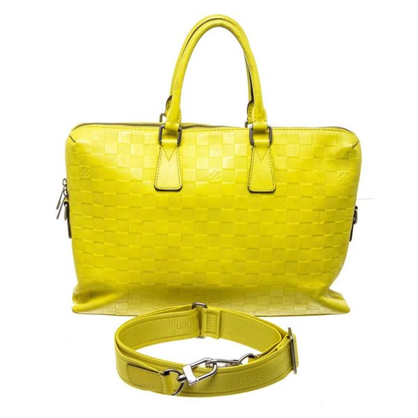 Louis Vuitton Yellow Porte Document Voyage Handbag
