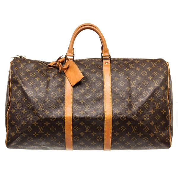 Louis Vuitton Brown Monogram Canvas Keepall 55cm Travel Bag