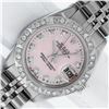 Image 1 : Rolex Ladies Stainless Steel Pink MOP Pyramid Diamond Datejust Wristwatch 26MM W