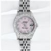 Image 3 : Rolex Ladies Stainless Steel Pink MOP Pyramid Diamond Datejust Wristwatch 26MM W