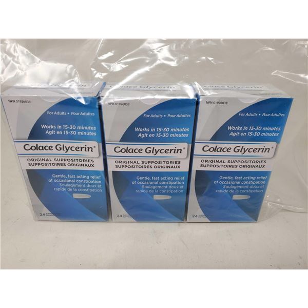 Colace Glycerin Original Suppositories (3 x 24)