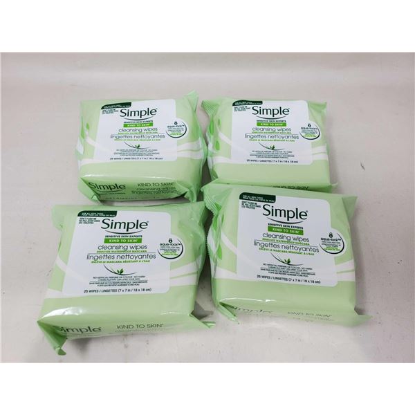 Simple Cleansing Makeup Wipes (4 x 25)