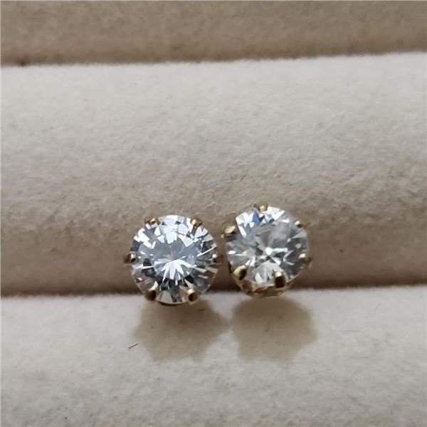 10K Yellow Gold Cubic Zirconia Earrings, Suggested Retail Value $120