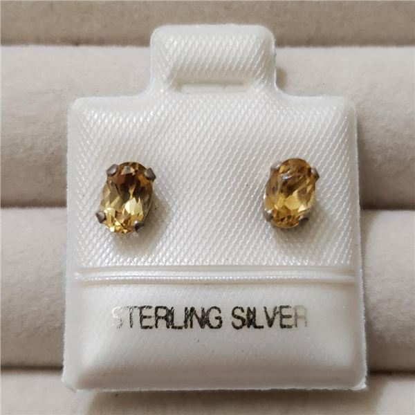 Silver Citrine Earrings, Made in Canada, Suggested Retail Value $80