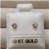 Image 1 : 10K Yellow Gold Pink Cz Earrings, Made in Canada, Suggested Retail Value $100