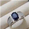 Image 2 : Silver Sapphire(3ct) Ring (~weight 5.73g), Suggested Retail Value $150
