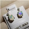 Image 2 : 10K Yellow Gold Opal(0.76ct) Moissanite (0.06ct) Earrings, Made in Canada, Suggested Retail Value $1