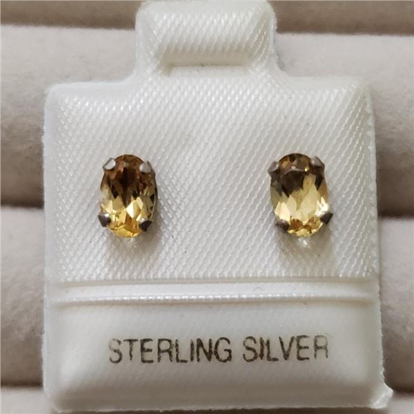 Silver Citrine Earrings, Made in Canada, Suggested Retail Value $80