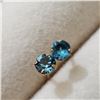 Image 2 : 10K Yellow Gold Blue Topaz Earrings, Suggested Retail Value $100