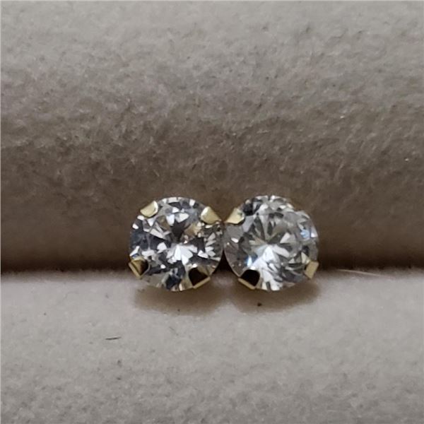 14K Yellow Gold Cubic Zirconia Earrings, Suggested Retail Value $150