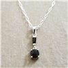 Image 1 : Silver Black Onyx 16" Necklace, Suggested Retail Value $80