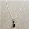 Image 2 : Silver Black Onyx 16" Necklace, Suggested Retail Value $80
