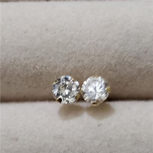14K Yellow Gold Cubic Zirconia Earrings, Suggested Retail Value $150