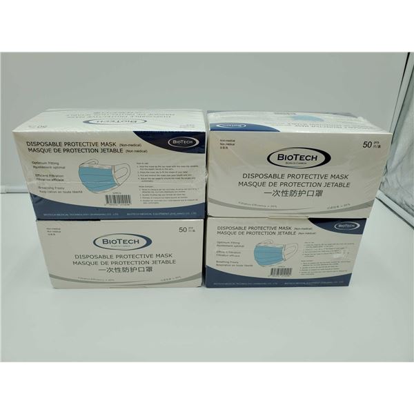 BioTech Disposable Protective Masks (4 x 50ct)