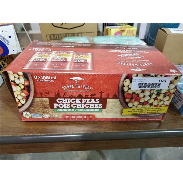 Dunya Harvest Organic Chick Peas (8 x 398ml)