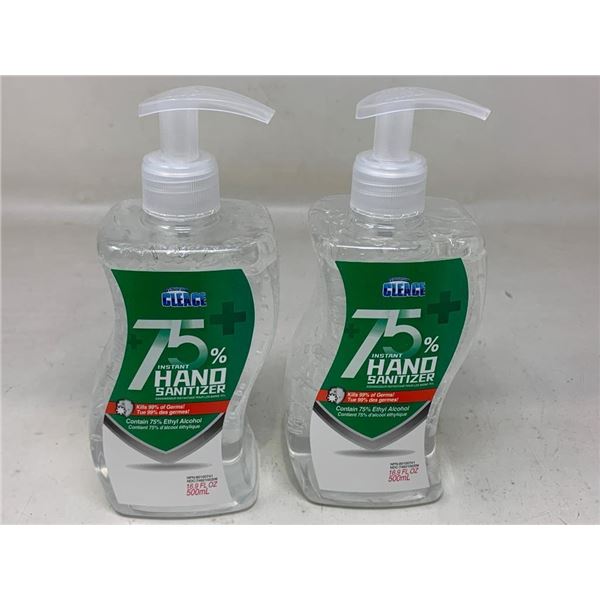 LOONIE LIQUIDATION - Cleace Alcohol Hand Sanitizer Lot of 2 x 500ml Pump Bottles.