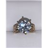Image 2 : Ladies 14K GP oversized 3.0 Carat Brilliant Cut Solitaire engagement ring size 7