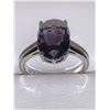 Image 2 : Ladies Oval Cut Anethyst 1.75 Carat Solitaire Stone Silver Dress Ring NEW size 9