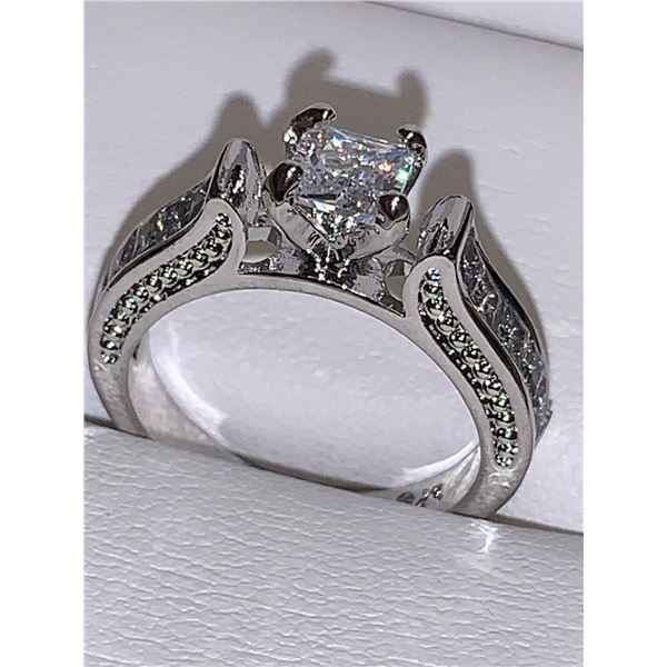 Wedding Ring set includes Vera Wang Styled .85 carat solitaire high shank¬†engagement ting with matc