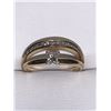 Image 1 : Double ring Wedding Set .35 Carat Square  Round Cut Diamonds 14K Gold rings size 6.5 - With Appraisa
