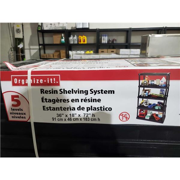 *NEW* Organize it 5 shelf Resin Shelving System 36x18x72"